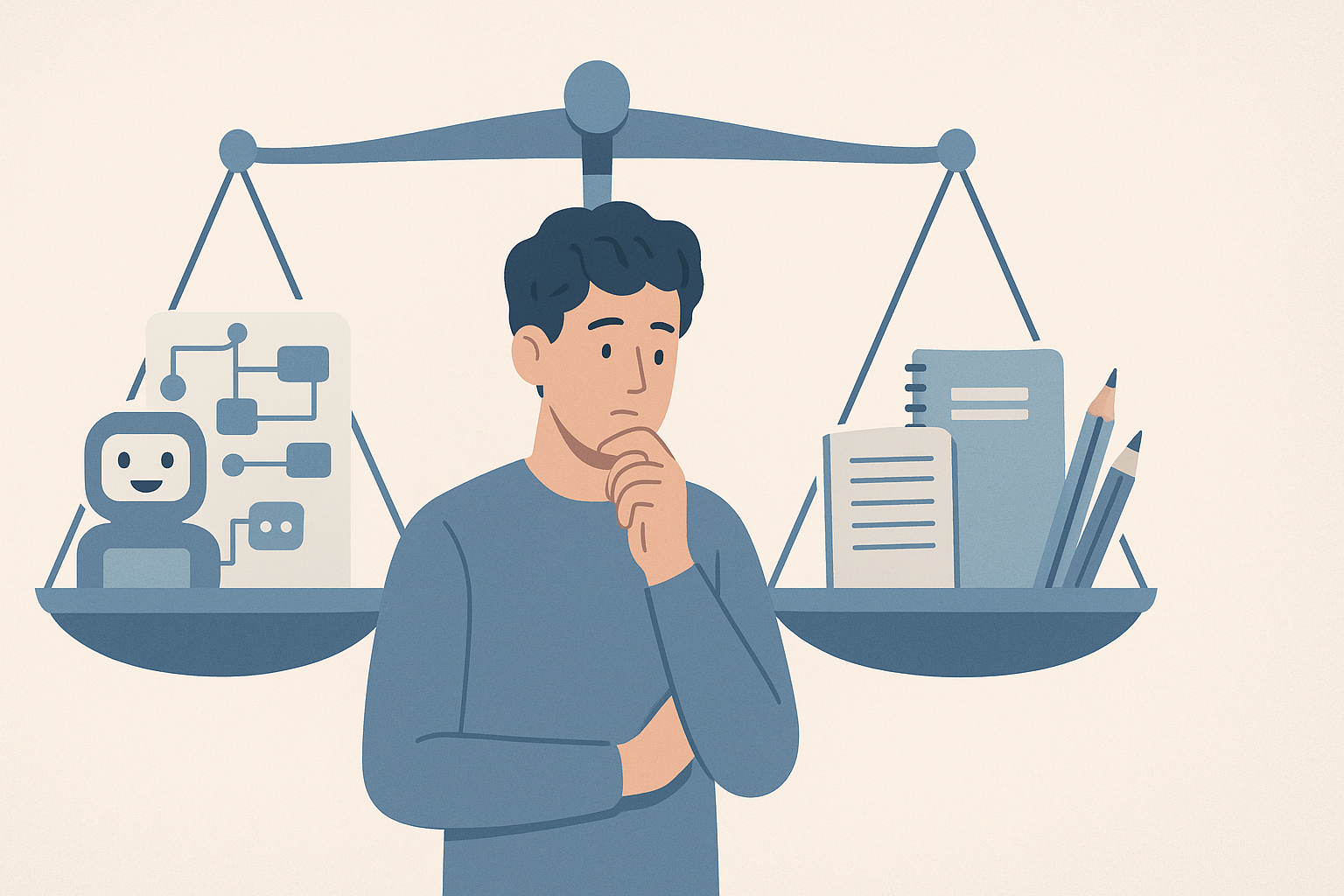 平衡 AI 方法的視覺圖像